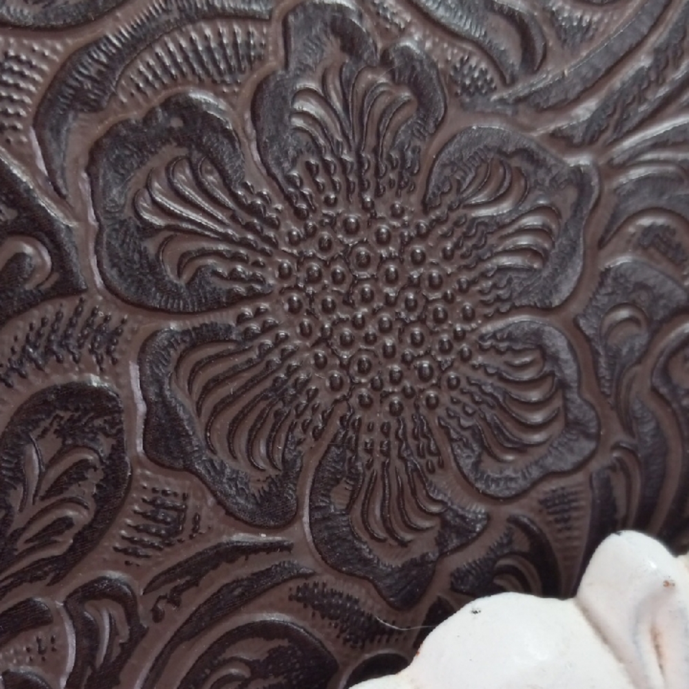 Brown Embossed Wallet with Chain Handle - Picture 2 of 4